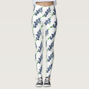 Blauwbessen waterverf Voedingsbessen Patroon Leggings