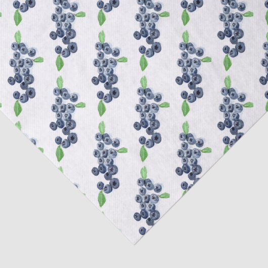 Blauwbessen waterverf Voedingsbessen Patroon Tissuepapier (Detail)
