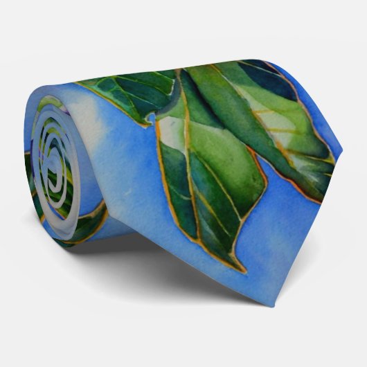 Blauwbessenschilderwerk, blauwe bessen stropdas (Opgerold)