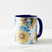 Blauwbijen en zonnebloemen Mok (Voorkant rechts)