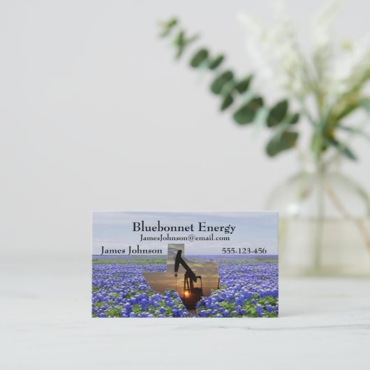 Blauwbijen in de olie- en gasindustrie visitekaartje (Staand voorkant)