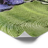 Blauwbijen op glas poster (Hoek)