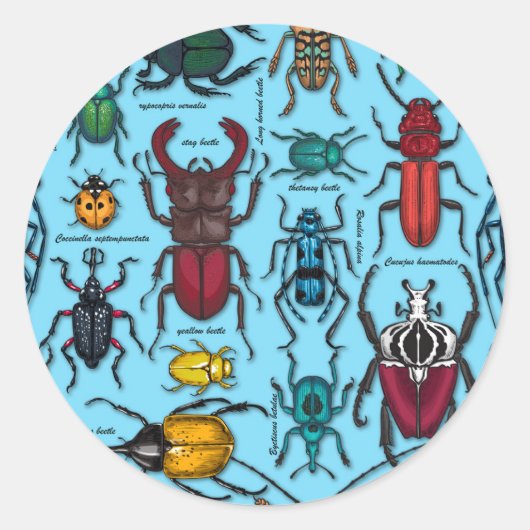 Blauwbijen Ronde Sticker (Voorkant)