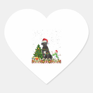 Blauwbijenkruid Corso Dog Santa Hat-kersthond Hart Sticker