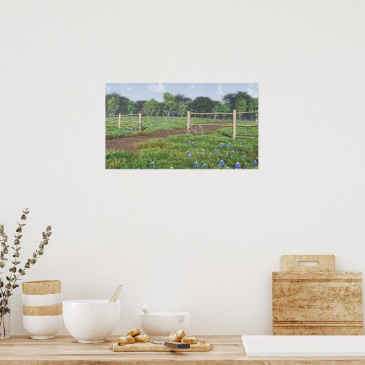 Blauwbijenveld Poster (Keuken)