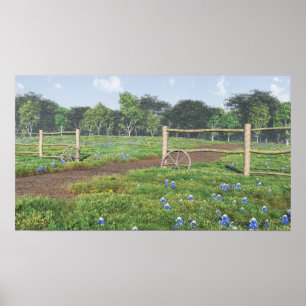 Blauwbijenveld Poster