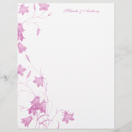 Blauwbijlen - Roze papier van 8,5 x 11 (Voorkant)