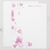 Blauwbijlen - Roze papier van 8,5 x 11 (Voorkant / Achterkant)