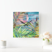 Blauwbijtende tropische tuinvogel van de Paradise  Vierkante Klok (Huis)