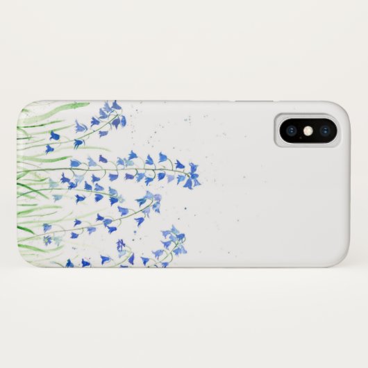 Blauwblaasblauw florale waterverf bossen Case-Mate iPhone case (Achterkant (horizontaal))