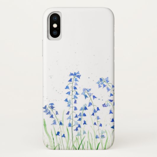 Blauwblaasblauw florale waterverf bossen Case-Mate iPhone case (Achterkant)