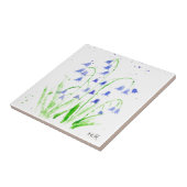 Blauwblaasjes waterverf blauw  elegant tegeltje (Zijkant)