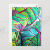 Blauwblad Hawaii Tropische bladbladerkunst Briefkaart (Voorkant / Achterkant)