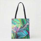 Blauwblad Hawaii Tropische bladbladerkunst Tote Bag (Voorkant)