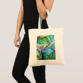 Blauwblad Hawaii Tropische bladbladerkunst Tote Bag (Voorkant (product))