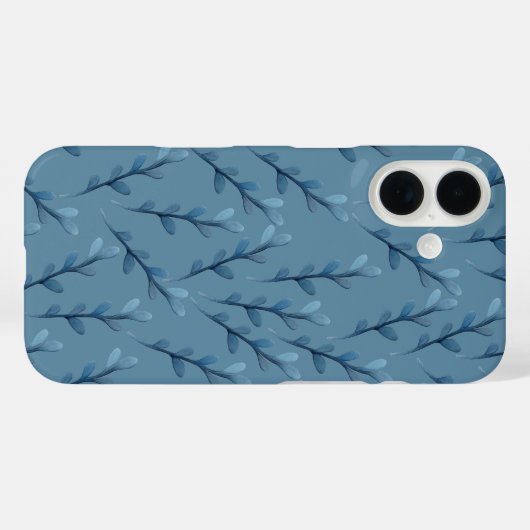 Blauwblad Waterverf Patroon Case-Mate iPhone Case (Achterkant (horizontaal))