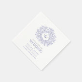 blauwbladcirkel monogram bruiloft servet (Hoek)
