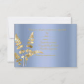 Blauwbladresponskaart elegant halfgloss RSVP kaartje (Voorkant)