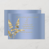Blauwbladresponskaart elegant halfgloss RSVP kaartje (Voorkant / Achterkant)