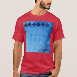 Blauwblauw Abstract laag veelhoekveld T-shirt