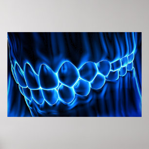 Blauwblauw Gloed Teeth Bite & Gums Dentist Poster