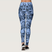 Blauwblauw met muziekblad met denim-look leggings (Achterkant)