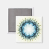 Blauwblauw ornament magneet (Voorkant / Achterkant)