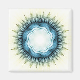 Blauwblauw ornament magneet