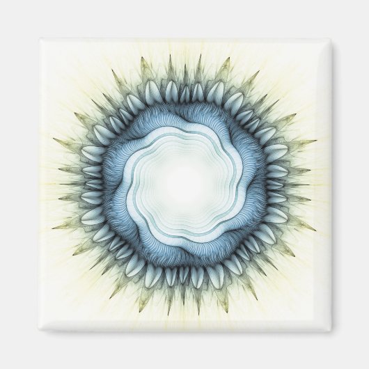 Blauwblauw ornament magneet (Voorkant)