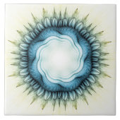 Blauwblauw ornament tegeltje (Voorkant)