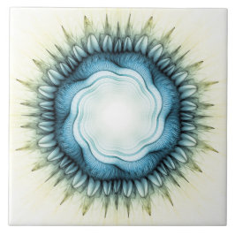 Blauwblauw ornament tegeltje