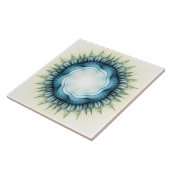 Blauwblauw ornament tegeltje (Zijkant)