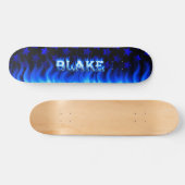 Blauwblauw vuur Skatersollie skateboard. Skateboard (Horizontaal)