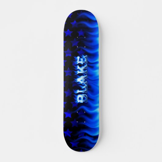 Blauwblauw vuur Skatersollie skateboard. Skateboard (Voorkant)