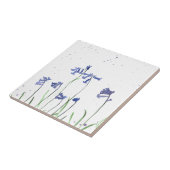 Blauwblauw waterverf blauw  elegant tegeltje (Zijkant)