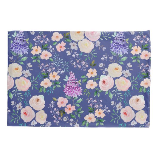 Blauwblauwe Waterverf Kussensloop (Achterkant)