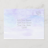 BLAUWBLAUWE WATERVERF RSVP UITNODIGING BRIEFKAART (Achterkant)