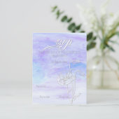 BLAUWBLAUWE WATERVERF RSVP UITNODIGING BRIEFKAART (Staand voorkant)