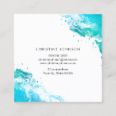 blauwblauwgroen dolfijn vierkante visitekaartje (Achterkant)