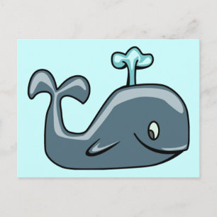 BLAUWBLAUWZUIVER GRAY WHALE CARTOON DIER SEALI BRIEFKAART