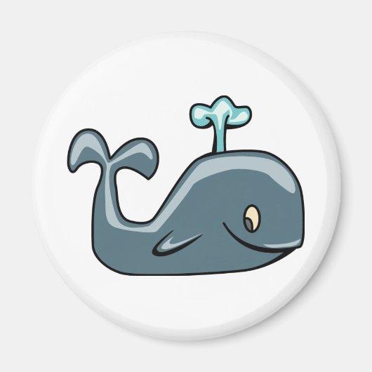 BLAUWBLAUWZUIVER GRAY WHALE CARTOON DIER SEALI MAGNEET (Voorkant)