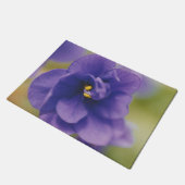 Blauwbloeiende bloem van Violet Saintpaulia Zoomed Deurmat (Schuin)