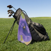 Blauwbloeiende bloem van Violet Saintpaulia Zoomed Golfhanddoek (Groen)