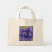 Blauwbloeiende bloem van Violet Saintpaulia Zoomed Mini Tote Bag (Voorkant)