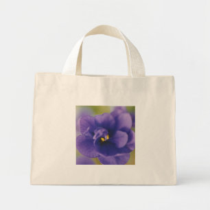Blauwbloeiende bloem van Violet Saintpaulia Zoomed Mini Tote Bag