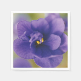 Blauwbloeiende bloem van Violet Saintpaulia Zoomed Servet