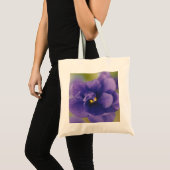 Blauwbloeiende bloem van Violet Saintpaulia Zoomed Tote Bag (Voorkant (product))