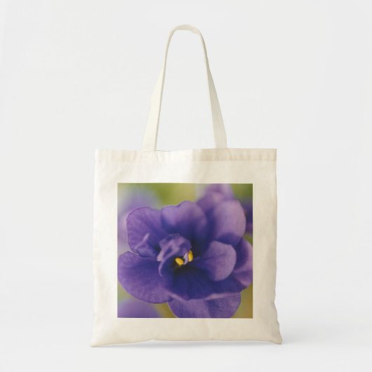 Blauwbloeiende bloem van Violet Saintpaulia Zoomed Tote Bag (Voorkant)