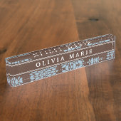 Blauwbloem blauw bloem naambordje (Zijkant)