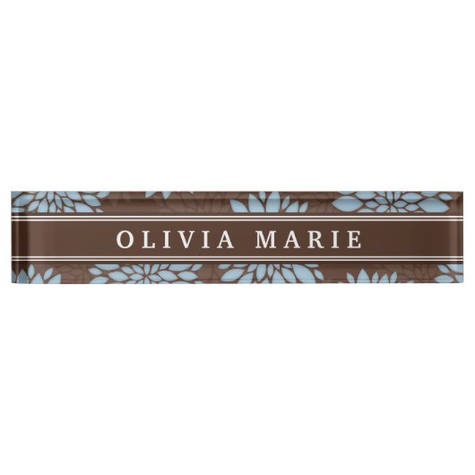 Blauwbloem blauw bloem naambordje (Voorkant)